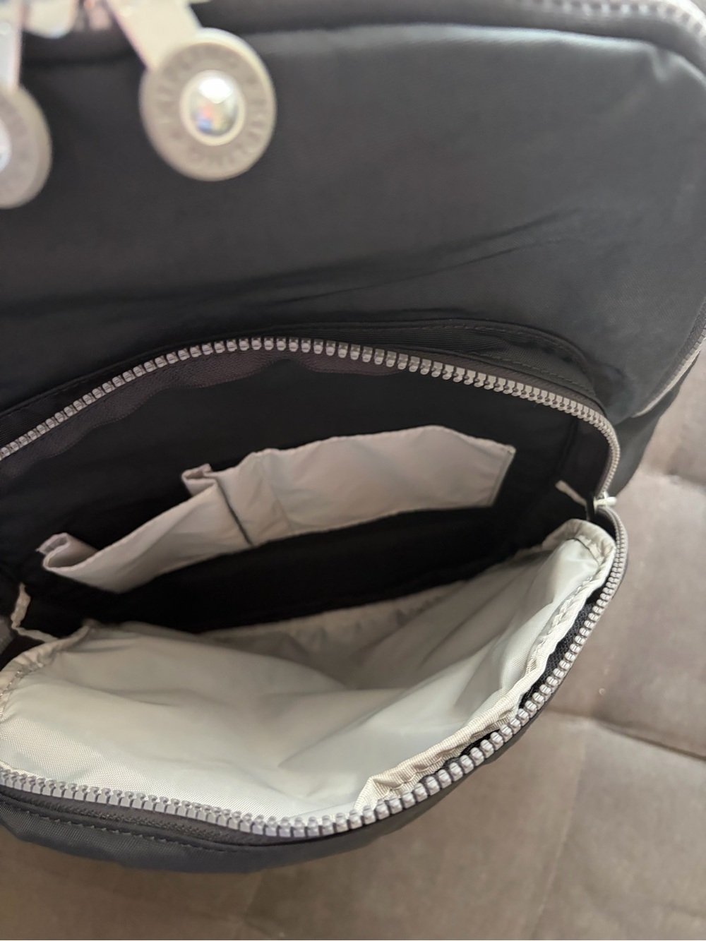 Kipling Black Nylon Backpack with Front Logo and Monkey Charm - Picture 6 of 8